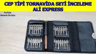 Cep Tipi Tornavida Seti İnceleme aliexpress ürün tanıtımı 25 parça tornavida seti