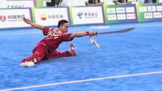 Sun Peiyuan wins 1st in wushu daoshu - 14th All China Games Wushu Taolu