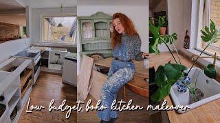 Low budget boho kitchen makeover