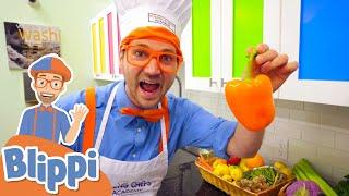 Learn to Cook With Blippi  Yummy Vegetable Treats For Kids  Educational Video for Toddlers