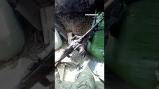 After the Russian soldiers fled a Ukrainian ground drone captured their machine gun #warinukraine