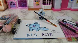 Pororo friend poby and BTS BT21 CharacterThoughtful koala   KOYARM   drawing for kids