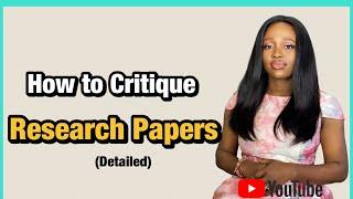 How To Critique A Research Paper Article Journal Critical Appraisal