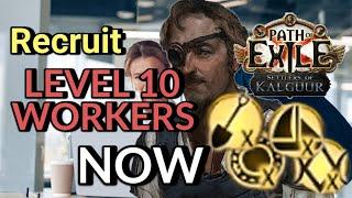 POE 3.25 I did 1000+ rerolls to find out the best way to get level 10 worker  Optimize Kingsmarch