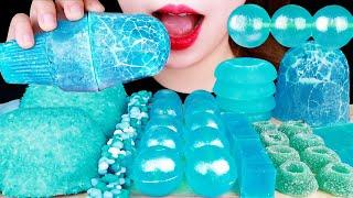 ASMR JEWELRY CANDY ICE JELLY SNOBALLS MARSHMALLOW CAKE 하늘색 디저트 먹방 EATING SOUNDS MUKBANG 咀嚼音