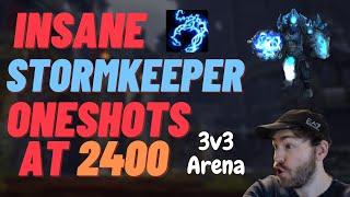 INSANE STORMKEEPER ONESHOTS AT 2400 Elemental Shaman 3v3 Arena WoW Shadowlands Pre-Patch