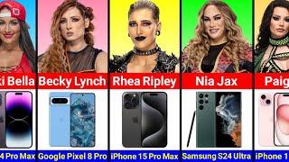 WWE Female Wrestlers Use Mobile Phones