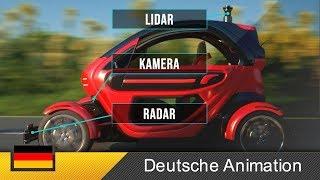 Autonomes Fahren  Selbstfahrendes Auto - Funktionsweise Animation