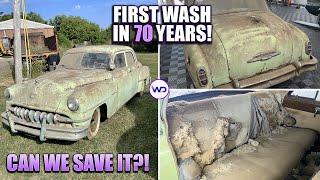 Disaster Barnyard Find  First Wash In 70 Years  ABANDONED Desoto  Car Detailing Restoration