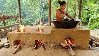 FULL VIDEO 135 Days Build Clay Stove Bamboo House Kitchen Garden Furniture  Lý Thị Ca - Ep.97