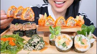 GIANT SUSHI ROLL ASMR EATING SOUNDS NO TALKING  SAS-ASMR