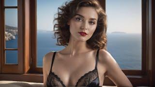 AI Lookbook  Lingerie Beauty - Luxury Lounge Santorini