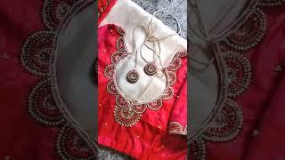 Latest pearl work bridal blouse design