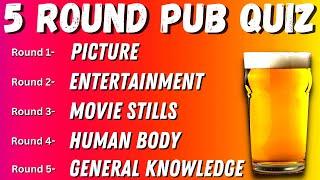 Virtual Pub Quiz 5 Rounds Picture Entertainment Movie Stills Human Body and General Knowledge.