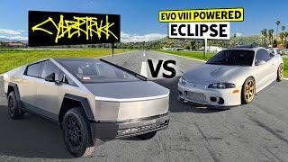 2024 Tesla Cybertruck vs AWD Mitsubishi Eclipse GSX Street-style No Prep Drag Race