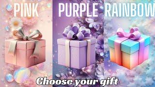 Choose your gift3 gift box challenge2 good & 1 badPink Purple & Rainbow #giftboxchallenge