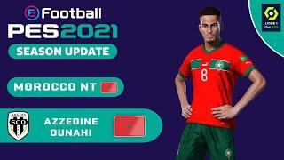 A. OUNAHI face+stats Angers  Morocco NT How to create in PES 2021
