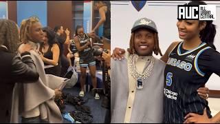 Lil Durk Sneaks In Locker Room To Meet Angel Reese Cant Stop Smiling After Taking Photo