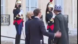 President Buhari received by President Emmanuel Macron of France at the Elysee Palace Paris.