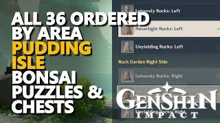 All Pudding Isle Bonsai Puzzles & Chests Genshin Impact