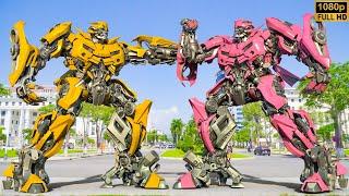 Transformers Rise of The Beasts  Pink Bumblebee vs Bumblebee - The Great War Zombies HD