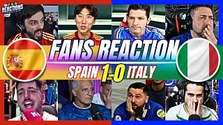 SPANISH & ITALIAN FANS REACTION TO SPAIN 1-0 ITALY  EURO 2024