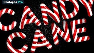 Creating a glossy CANDY CANE text effect in Photopea