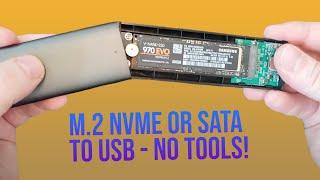 How to Install an M.2 SSD in an External USB Enclosure with NO TOOLS Tutorial