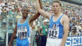 Calvin Smith vs Gilles Queneherve vs John Regis 200m World Championship 87 Final