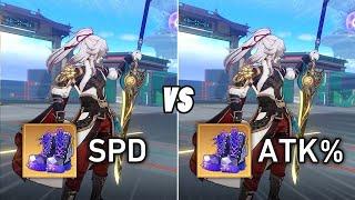 Jing Yuan Relic Boots Comparison Attack vs Speed? Normal Stage  Memory of Chaos Honkai Star Rail