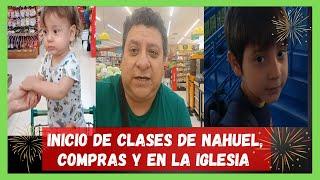 Inicio de clases de Nahuel comprando y en la iglesia