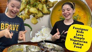 Foreigner Kids Love Simple Vegetarian IndianBharat Food  Travel Vlog #foreigners #vegfood #india