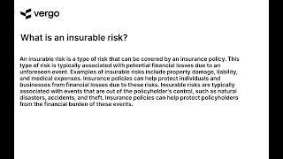 Insurable Risk Explained