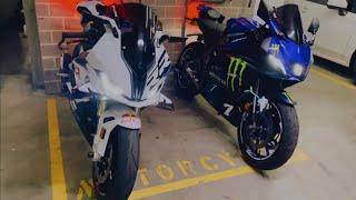 2023 BMW S1000RR & 2022 YAMAHA YZF R7 CP2 vs IL4 Both on SC PROJECT CR-T Exhaust Sound