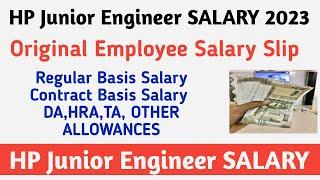 HP Junior Engineer Salary Slip 2023  HP JE SALARY 2023 Regular Basis Contract Basic Salary