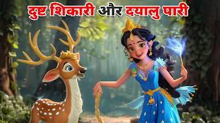 दुष्ट शिकारी और दयालु पारी DAYALU PARI KI KAHANI  BEDTIME STORIES  HINDI KAHANIYA  CARTOON STORY