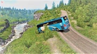 Bus Driving on Narrow and Hilly Road  Danger Roads in India  Near Death Experience  ETS2 India