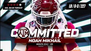 WATCH 4-star LB Noah Mikhail commits to Texas A&M LIVE on 247Sports
