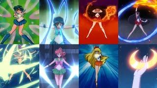 COMPARISON  Inner Sailor Senshi 1st Attack - 90s vs Sailor Moon Crystal