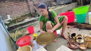  Desi Style Bartan CleaningHow To Clean Brass And Copper UtensilsDailyvlogsBengalivlogs