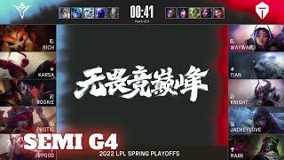 V5 vs TES - Game 4  Semi Finals Playoffs LPL Spring 2022  Top Esports vs Victory Five G4