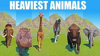 Heaviest Animals Speed Races in Planet Zoo included Mammoth North American Camel Giraffe