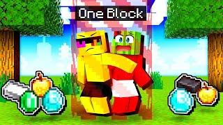 Minecraft But Were LOCKED On ONE BLOCK