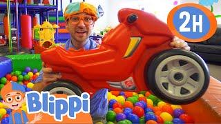 Blippi Visits an Indoor Playground Fidgets Indoor Playground  2 HOURS OF BLIPPI  Blippi Toys