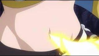 Fairy Tail 2014 series - Lucy Heartfilias tummy tickled scene 2