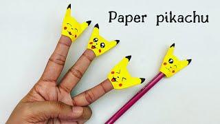 DIY PIKACHU FINGER PUPPET  Origami pikachu Pencil Topper origami Craft  paper Craft For School