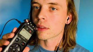 ASMR Mouth Sounds & Close Whispering  trigger words ear to ear sensitive tascam