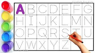 Alphabet ABC song ABCD A to Z Kids rhymes collection for writing along dotted lines for toddler