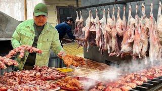 One of the largest shashlik centers in Uzbekistan l How big kebabs