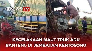 Kecelakaan Maut Truk Adu Banteng di Jembatan Kertosono Nganjuk